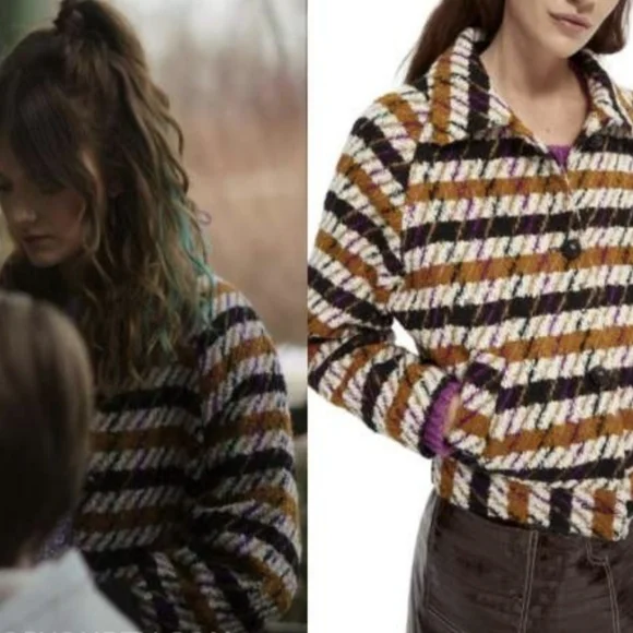Scotch & Soda Wool Houndstooth Plaid Coat Cute Fall Jacket